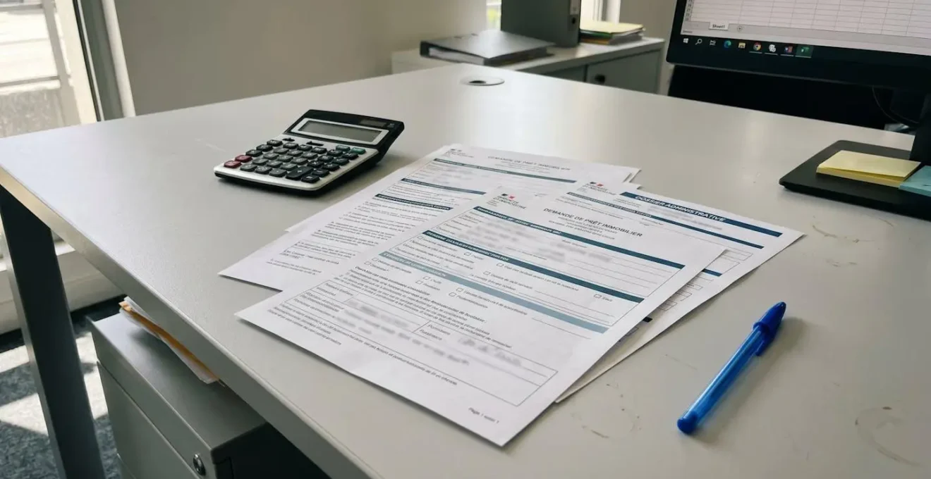 Gros plan sur les mains d'une personne remplissant un formulaire administratif avec un stylo bleu sur une table en bois clair, une tasse de café blanche floue en arrière-plan